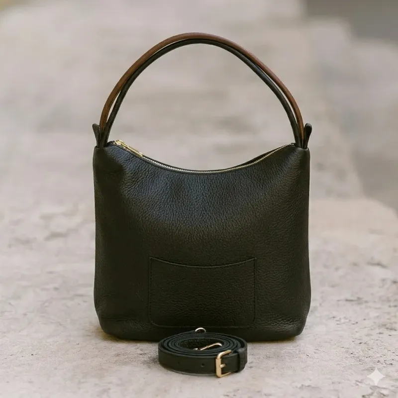 Sac à main en cuir grainé "AREZZO" – LANZETTI